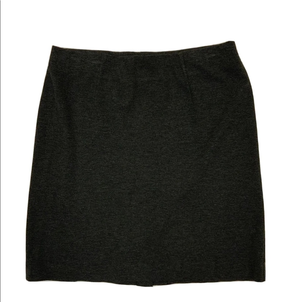 J Jill Elastic Waist Stretch A Line Skirt 
Size Medium Gray Back Slit